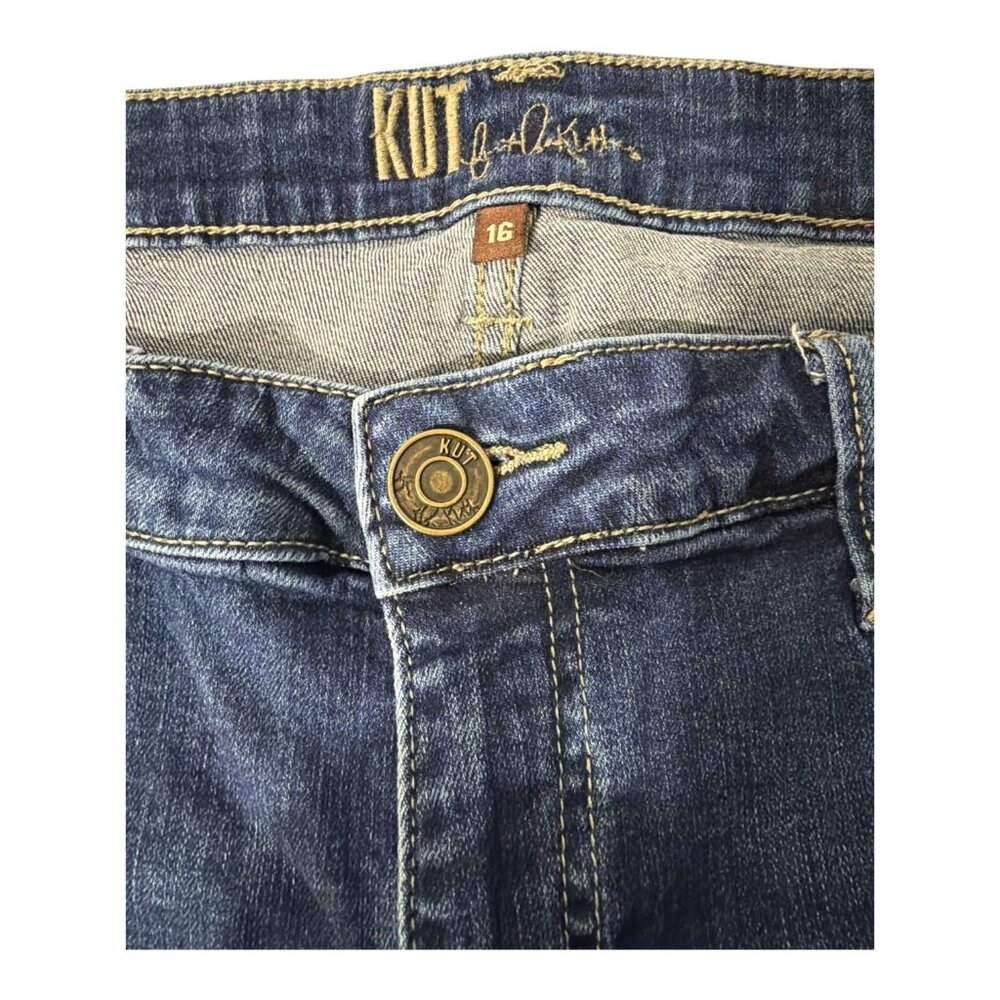 Kut From The Kloth Womens Denim Skinny Jeans With Frayed Hem Size 16 Blue Cotton - Picture 11 of 15